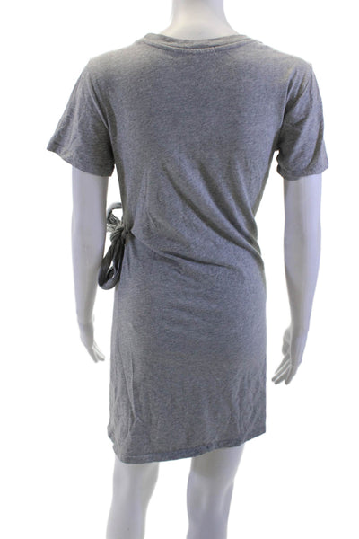 Rails Womens T-Shirt Dress Gray Cotton Crew Neck Short Sleeve Tie Waist Size S