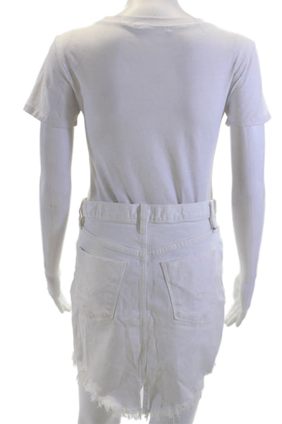 Hudson Womens Mini Pencil Skirt White Size 26