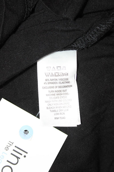 Tahari Women Black V-Neck Blouse 3/4 Sleeve Rayon Spandex Size 1X