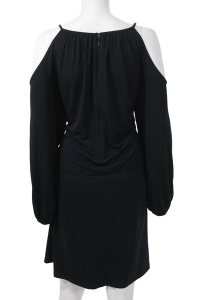 Tahari Women Black V-Neck Blouse 3/4 Sleeve Rayon Spandex Size 1X