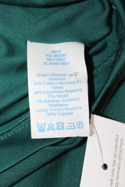 Boden Womens Sheath Dress Green 3/4 Sleeve Round Neck Knee Length Zip Size 2