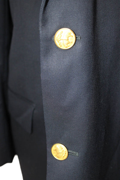 346 Brooks Brothers Men's Dark Blue Wool Blazer Button Collared Size 46