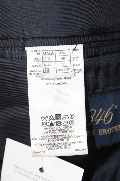 346 Brooks Brothers Men's Dark Blue Wool Blazer Button Collared Size 46