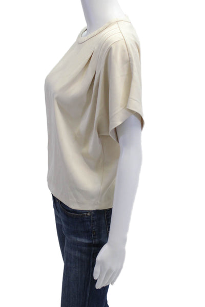 Steve Madden Womens Basic Sleeveless Round Neck Beige Blouse Zip Size S