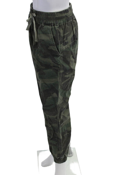 Driftwood Unisex Jogger Pants Green Camo Drawstring Army Size M