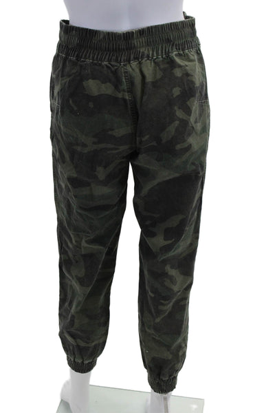 Driftwood Unisex Jogger Pants Green Camo Drawstring Army Size M