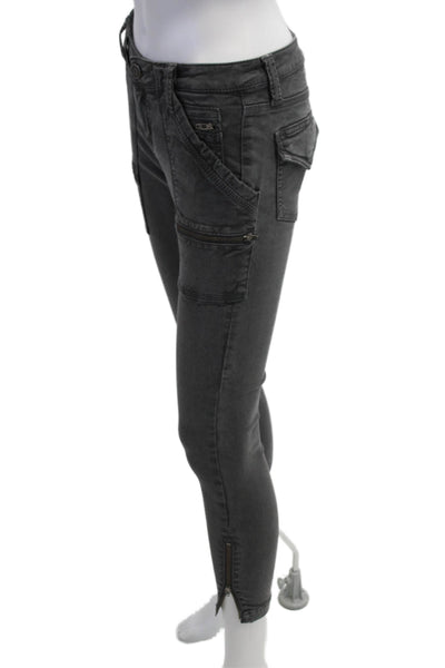 Joie Jeans Women Cropped Cargo Pants Dark Gray Low Rise Size 26