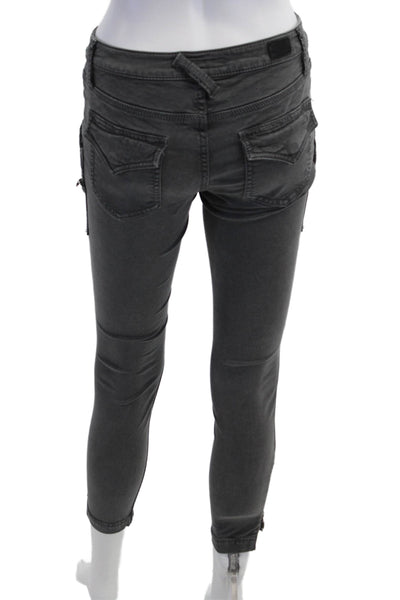 Joie Jeans Women Cropped Cargo Pants Dark Gray Low Rise Size 26