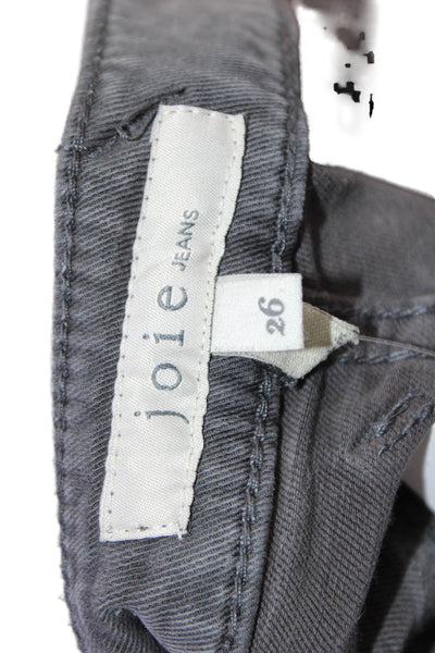 Joie Jeans Women Cropped Cargo Pants Dark Gray Low Rise Size 26