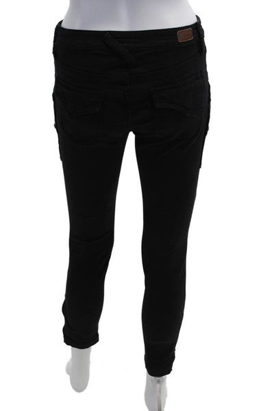 Joie Jeans Womens Cargo Ankle Pants Black Low Rise Button Size 26