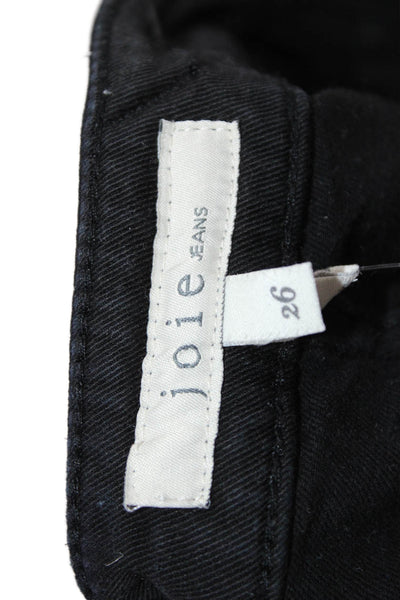 Joie Jeans Womens Cargo Ankle Pants Black Low Rise Button Size 26