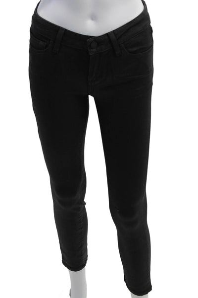 Paige Womens Skinny Ankle Jeans Black Mid Rise Size 26