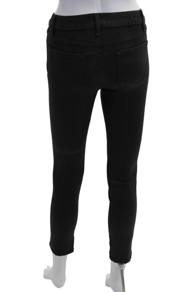 Paige Womens Skinny Ankle Jeans Black Mid Rise Size 26