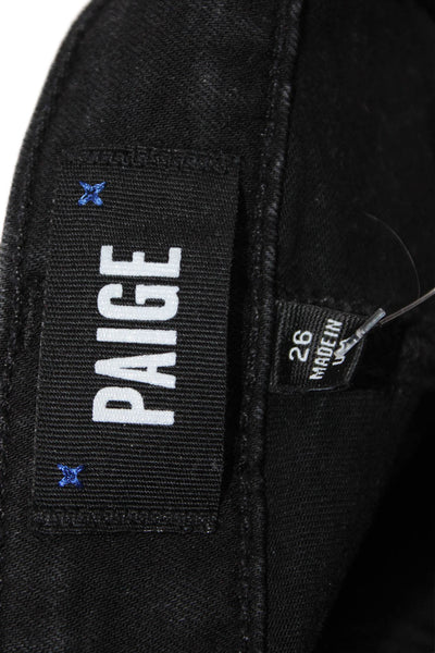 Paige Womens Skinny Ankle Jeans Black Mid Rise Size 26