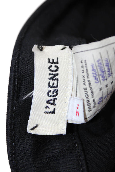 L'Agence Womens Skinny Ankle Jeans Black Button Size 25