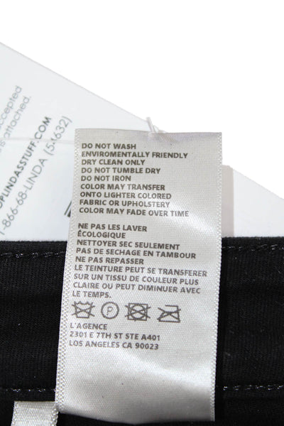 L'Agence Womens Skinny Ankle Jeans Black Button Size 25