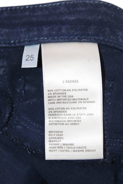 L'Agence Womens Ankle Skinny Jeans Dark Blue Size 25