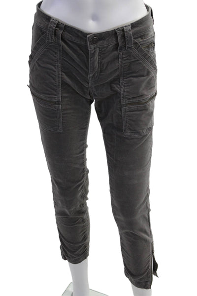 Joie Jeans Womens Cargo Cropped Dark Gray Low Rise Pants Size 26