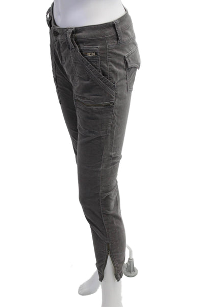 Joie Jeans Womens Cargo Cropped Dark Gray Low Rise Pants Size 26