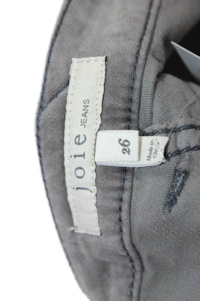 Joie Jeans Womens Cargo Cropped Dark Gray Low Rise Pants Size 26