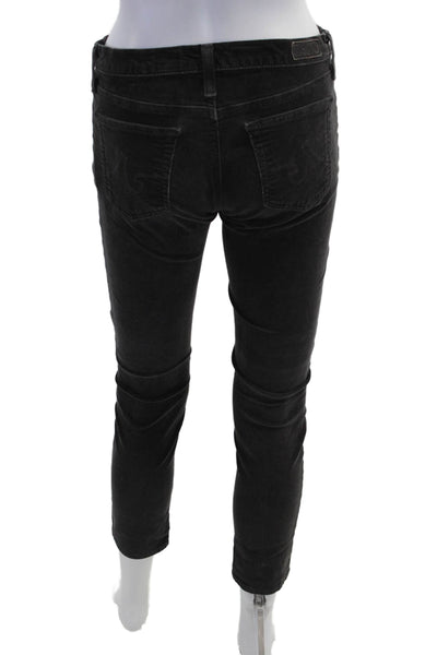 AG Adriano Goldschmied Women Black Ankle Skinny Jeans Mid Rise Size 27