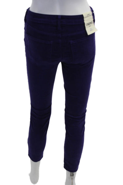L'Agence Womens Cropped Ankle Pants Purple High Waist Size 25