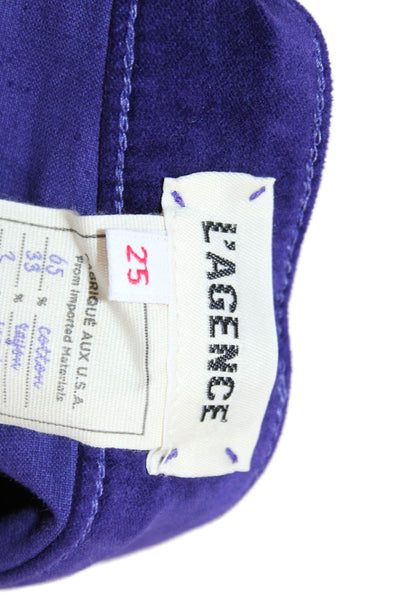 L'Agence Womens Cropped Ankle Pants Purple High Waist Size 25