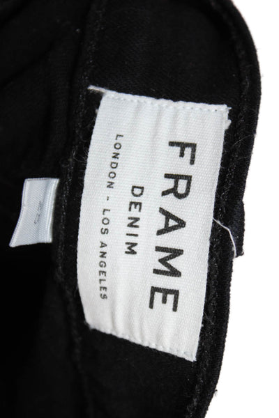 Frame Denim Women Ankle Skinny Black Jeans Mid Rise Button Size 25