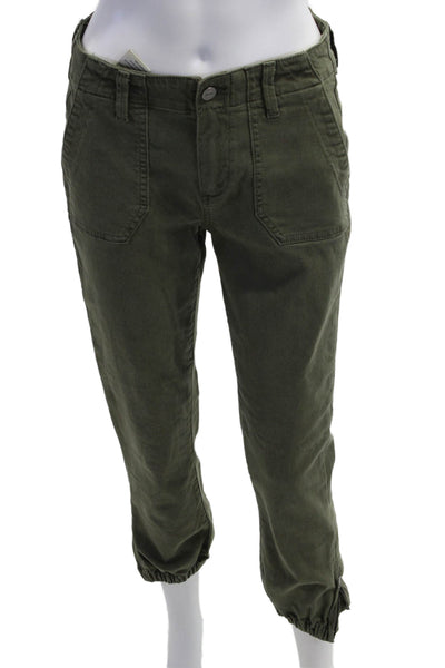 Paige Womens Cargo Jogger Pants Green Army Size 26