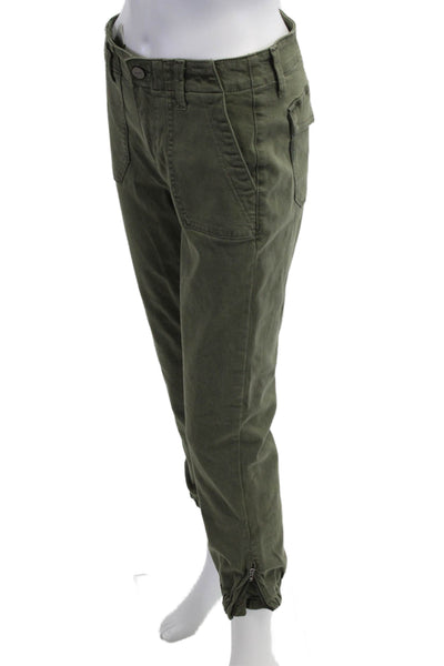 Paige Womens Cargo Jogger Pants Green Army Size 26
