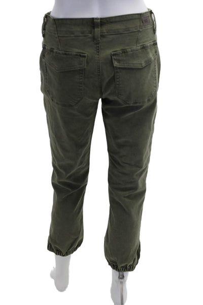 Paige Womens Cargo Jogger Pants Green Army Size 26