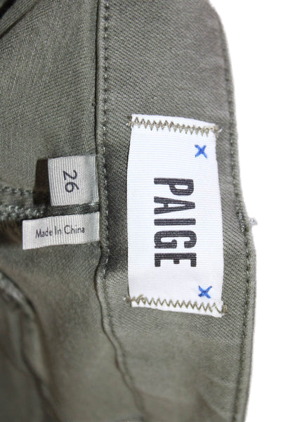 Paige Womens Cargo Jogger Pants Green Army Size 26