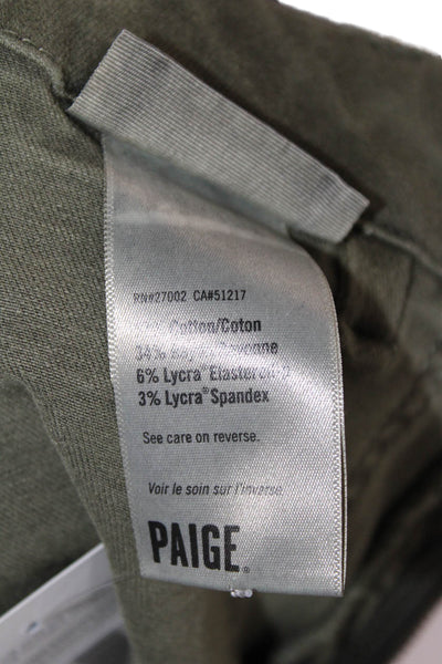 Paige Womens Cargo Jogger Pants Green Army Size 26