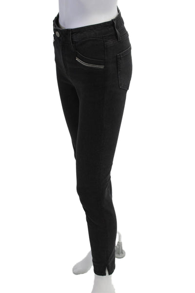 Paige Womens Skinny Ankle Jeans Black Button Size 26