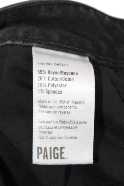 Paige Womens Skinny Ankle Jeans Black Button Size 26
