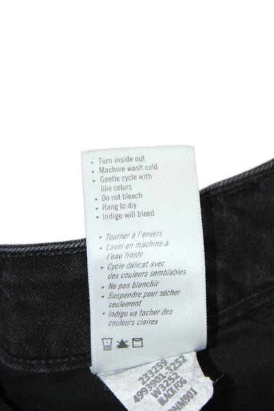 Paige Womens Skinny Ankle Jeans Black Button Size 26