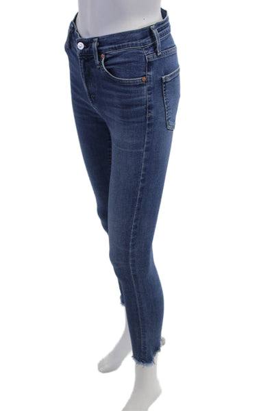 Citizens of Humanity Women Skinny Ankle Jeans Dark Blue High Rise Size 26