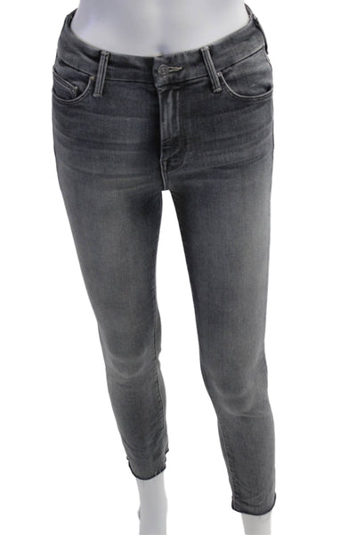 Mother Women Ankle Skinny Gray Jeans Classic Rise Size 25