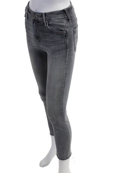 Mother Women Ankle Skinny Gray Jeans Classic Rise Size 25
