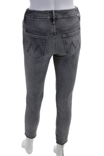 Mother Women Ankle Skinny Gray Jeans Classic Rise Size 25