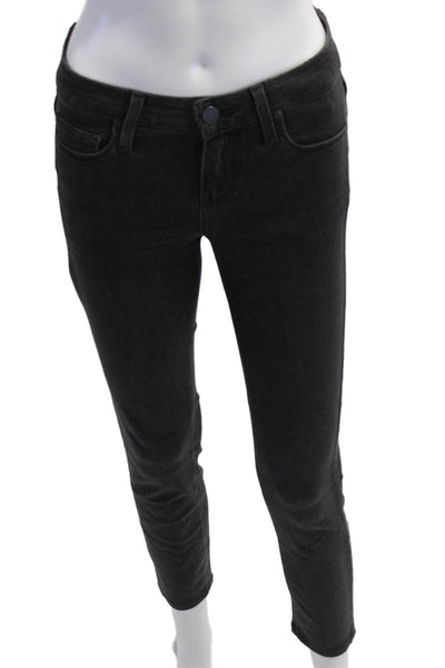 Paige Womens Ankle Skinny Jeans Black Classic Rise Size 25