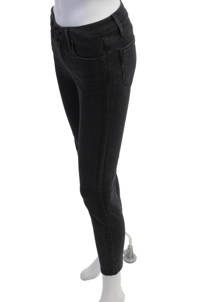 Paige Womens Ankle Skinny Jeans Black Classic Rise Size 25