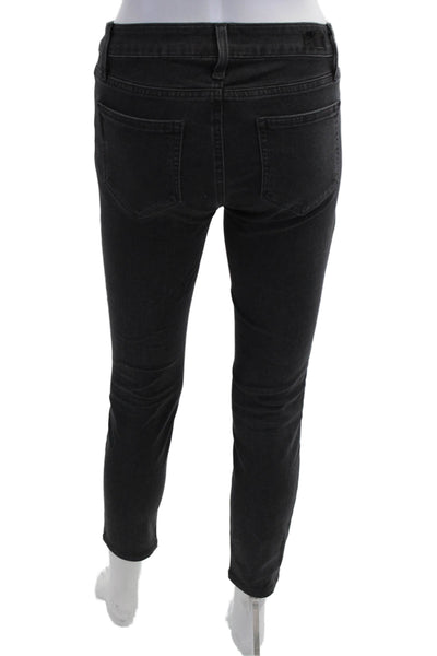 Paige Womens Ankle Skinny Jeans Black Classic Rise Size 25