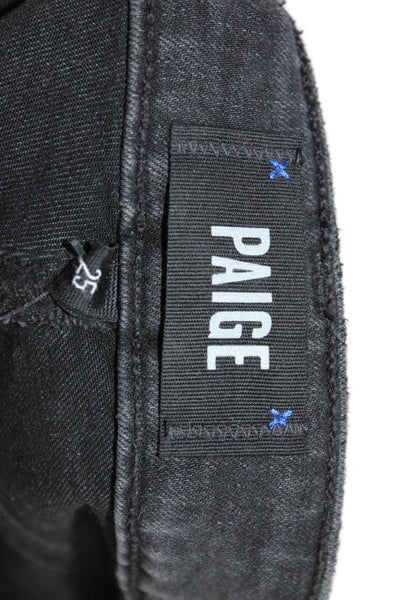 Paige Womens Ankle Skinny Jeans Black Classic Rise Size 25