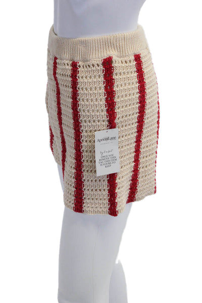 Le Lis Unisex Beige Striped Bohemian Shorts 60% Cotton 40% Acrylic Size S
