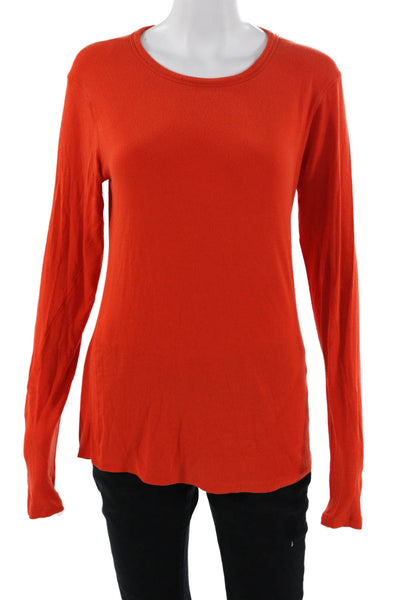 Lululemon Women Basic Orange Modal Blend Long Sleeve T-Shirt Size M