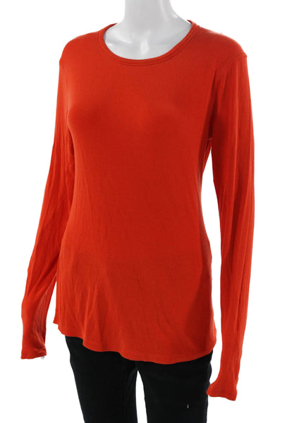 Lululemon Women Basic Orange Modal Blend Long Sleeve T-Shirt Size M