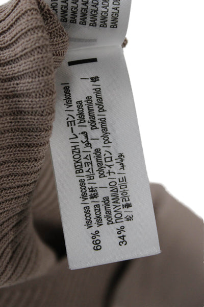 Zara Womens Beige V-Neck Button Cardigan Long Sleeve Size L