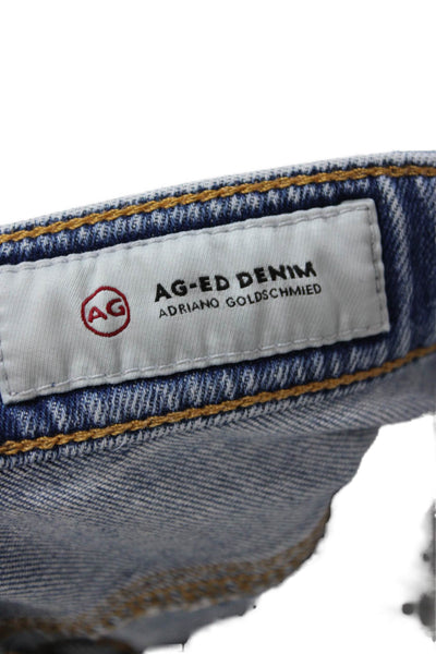 AG Womens Cropped Straight Jeans Blue Mid-Rise 98% Cotton Inseam 25 Size 25