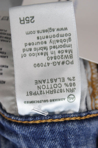 AG Womens Cropped Straight Jeans Blue Mid-Rise 98% Cotton Inseam 25 Size 25